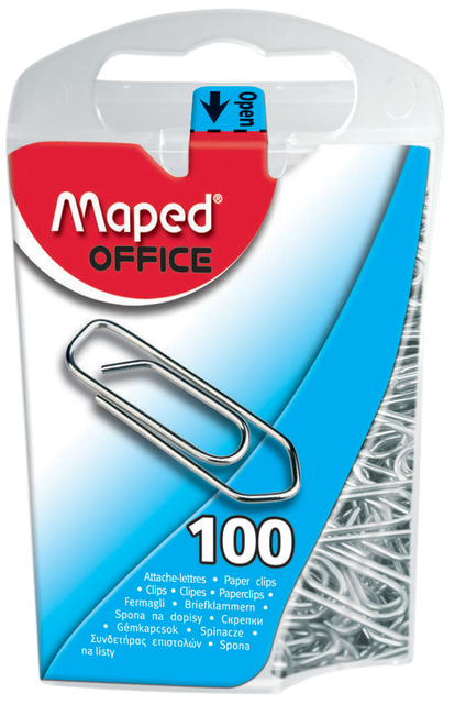 Trombone Maped Office 25mm argent 100 pièces