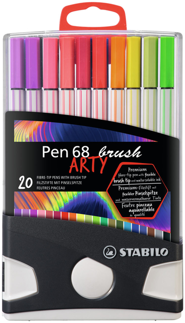 Feutre pinceau STABILO Pen 568/20 Arty assorti étui 20 pièces