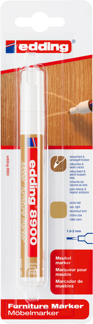 Viltstift edding 8900 meubel rond 1.5-2mm licht eikenhout blister1st