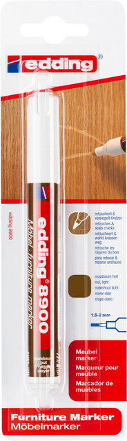 Viltstift edding 8900 meubel rond 1.5-2mm licht notenhout blister 1st