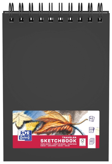 Carnet de dessins Oxford A5 40 feuilles 225g spirale