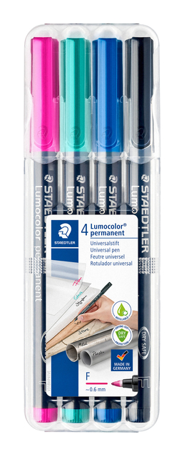 Feutre Staedtler Lumocolor 318 permanent F set 4 couleurs