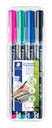 Feutre Staedtler Lumocolor 318 permanent F set 4 couleurs