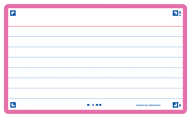 Flashcard Oxford 2.0 75x125mm 80 feuilles 250g ligné fuchsia