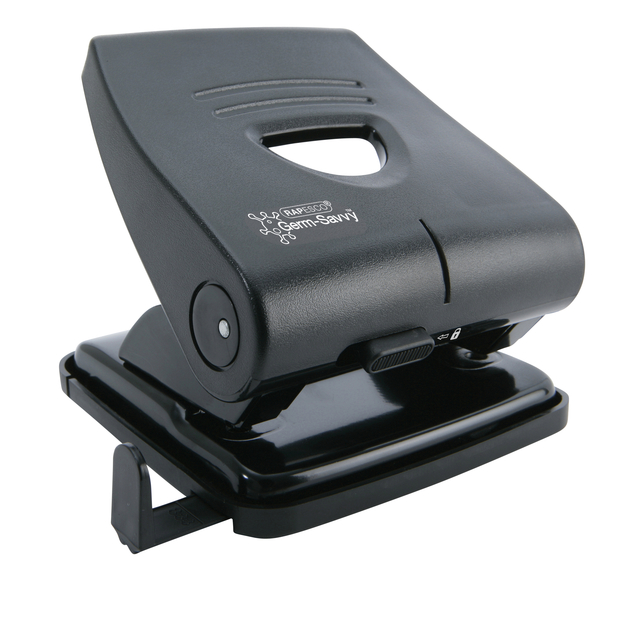 Perforator Rapesco Germ-Savvy Heavy Duty 827-P antibacterieel 2-gaats zwart