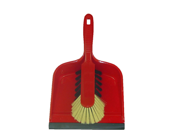 Pelle  à poussière et balayette Cleaninq plastique avec bande caoutchouc