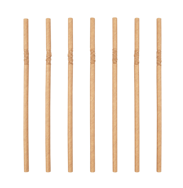 Paille flexible IEZZY carton 6x240mm 100% Fair 200 pièces brun