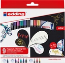 Brushpen edding 1340 Happy Lettering assorti set à 9 stuks
