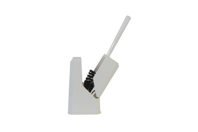 Ensemble brosse WC Cleaninq carré fermé blanc