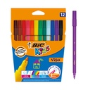 Feutre BIC Kids Visacolor Fin assorti étui 12 pièces