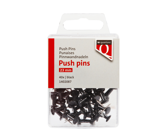 Punaise Push pins Quantore noir 40 pièces