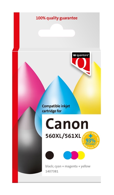 Cartouche d'encre Quantore alternative pour Canon PG560XL CL561XL noir+couleur