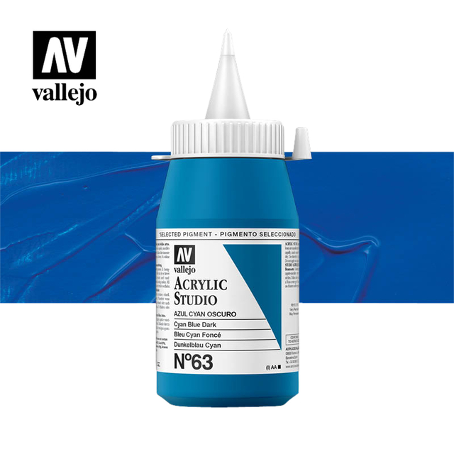 Acrylverf Acrylicos Vallejo 500ml  Cyan blue dark