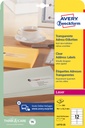 Etiquette Avery L4772-25 99,1x42,3mm transparent mat 300 pièces