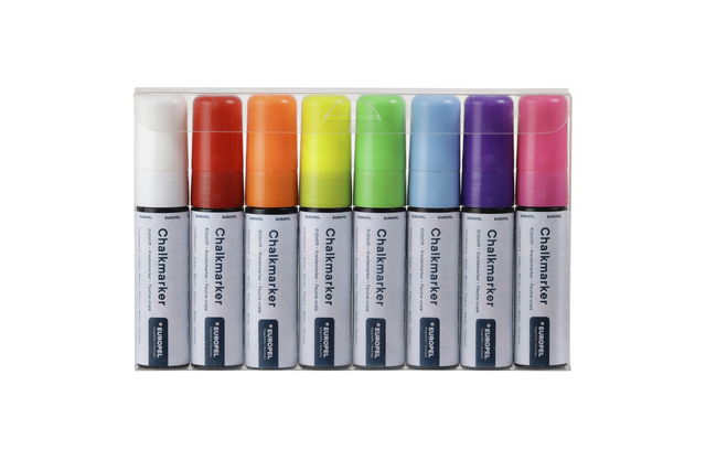 Marqueur craie Europel 15mm assorti étui 8 pièces