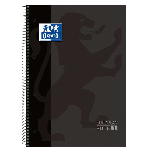 Notitieboek Oxford Classic Europeanbook A4+ 4-gaats lijn 160 pagina's zwart
