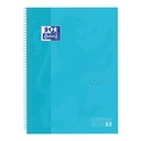 Cahier de notes Oxford Touch Europeanbook A4+ 4 perforations ligné 160 pages pastel bleu