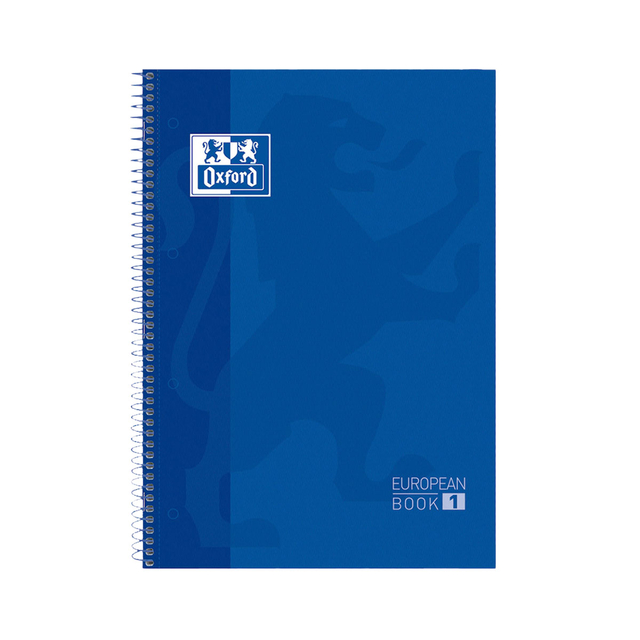 Carnet de notes Oxford Classic Europeanbook A4+ 4 perforations ligné 160 pages bleu foncé