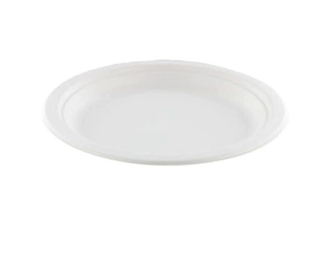 Assiette IEZZY Ø170mm canne à sucre blanc 50 pièces