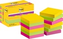 Bloc-mémos Post-it 622 Super Sticky 47,6x47,6mm Carnival 12 pièces
