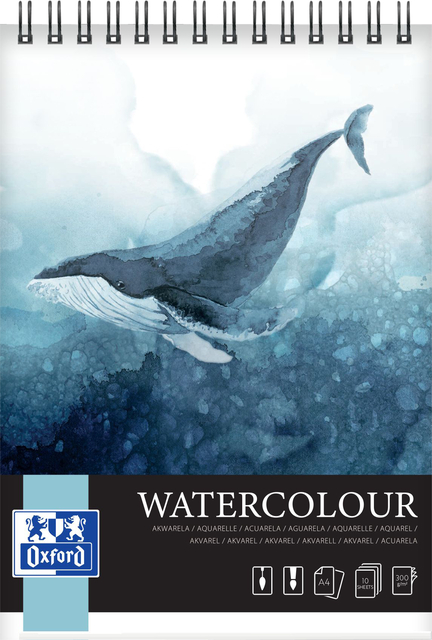 Bloc à dessin Oxford Watercolur A4 spirale 10 feuilles 300g