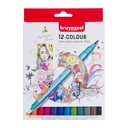 Fineliner / feutre pinceau Bruynzeel Expression set 12 couleurs