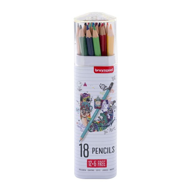 Crayon de couleur Bruynzeel set 18 couleurs