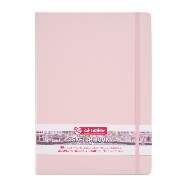 Schetsboek Talens Art Creation 80 witte vellen 140gr 210x300mm roze