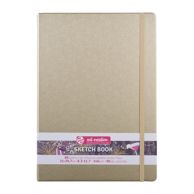 Schetsboek Talens Art Creation 80 witte vellen 140gr 210x300mm witgoud