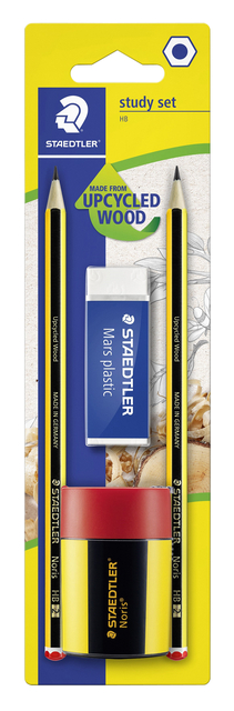 Crayon Staedtler Noris HB blister 2 pièces avec gomme et taille-crayon set 4 pièces