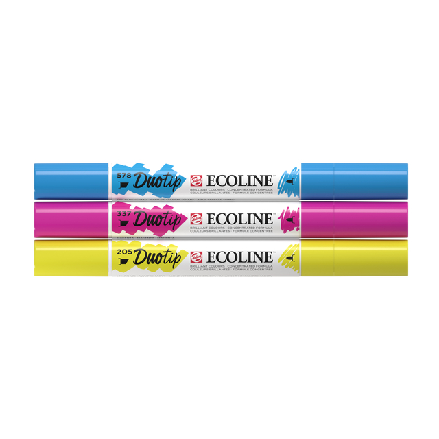 Stylo Duotip Talens Ecoline set Primaire 3 couleurs