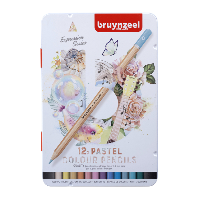 Crayon de couleur Bruynzeel Expression boîte 12 couleurs pastel