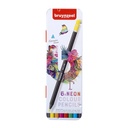 Crayon de couleur Bruynzeel Expression boîte métal 6 couleurs néon