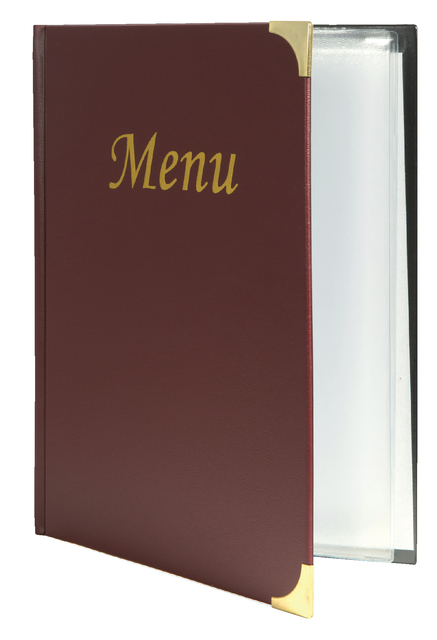 Protège-menu Securit A4 4x 2 pochettes bordeaux