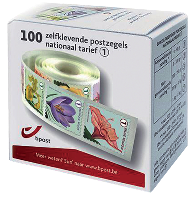 Postzegel Belgie Waarde 1 zelfklevend doos à 100 stuks