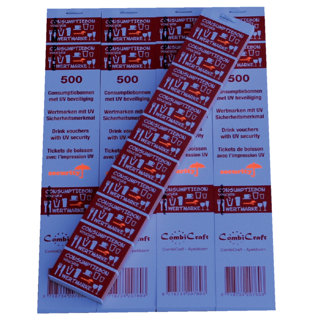Bon de consommation CombiCraft sécurité UV 500 pièces rouge