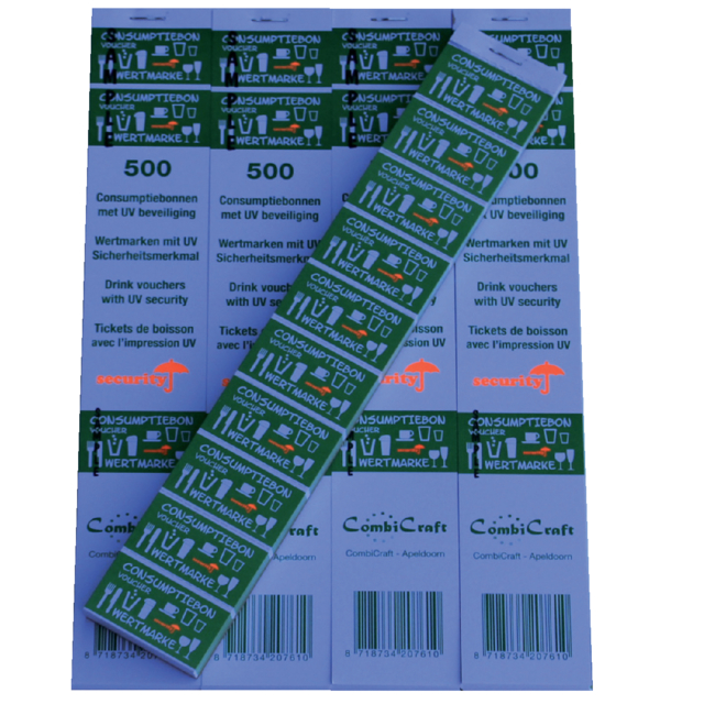 Bon de consommation CombiCraft sécurité UV 500 pièces vert
