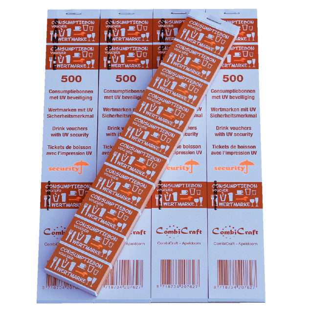 Bon de consommation CombiCraft sécurité UV 500 pièces orange