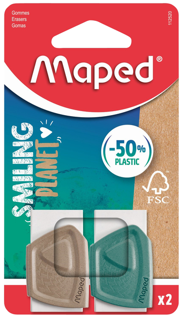 Gomme Maped Smiling Planet blister 2 pièces