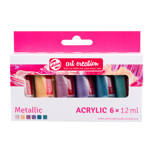 Peinture acrylique Talens Art Creation Metallic 12ml set 6 couleurs