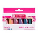 Peinture acrylique Talens Art Creation Metallic 12ml set 6 couleurs