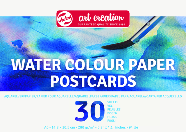 Aquarelverfpapier Talens Art Creation 30 witte vellen 200gr 148x105mm blauw