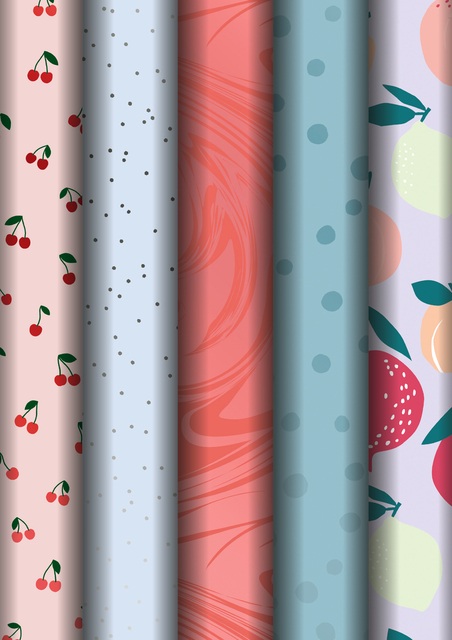 Papier cadeau Stewo Fresh Patterns 200x70cm assorti
