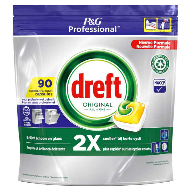 Tablette lave-vaisselle Dreft All-in-1 Professional Citron 90 pièces