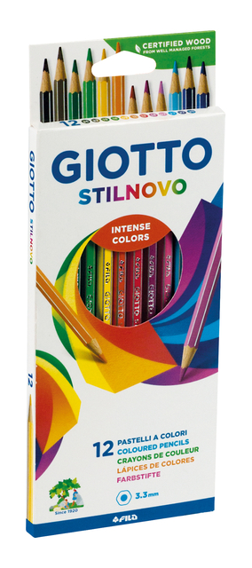 Crayon de couleur Giotto Stilnovo assorti 12 pièces
