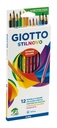 Crayon de couleur Giotto Stilnovo assorti 12 pièces