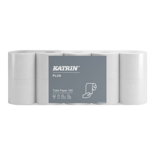 Papier toilette Katrin Plus 4 épaisseurs 180 feuilles blanc