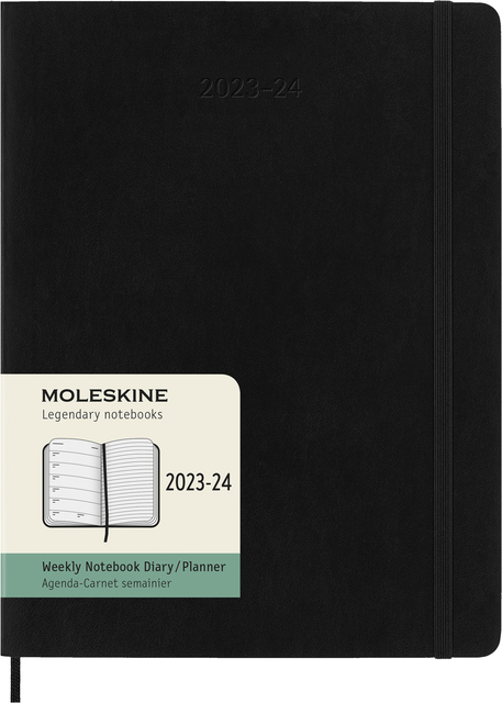 Agenda 2023-2024 Moleskine Planner Weekly Extra Large 18 mois 190x250mm 18 mois 7 jours/1 Soft cover noir