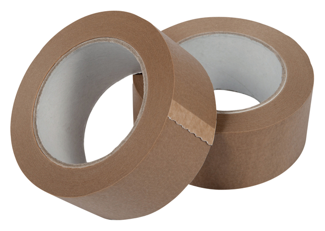 Verpakkingstape IEZZY papier 50mmx50 meter 80p gerecycled papier bruin