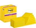 Bloc-mémos Post-it 655 Super Sticky 76x127mm néon jaune 12 pièces